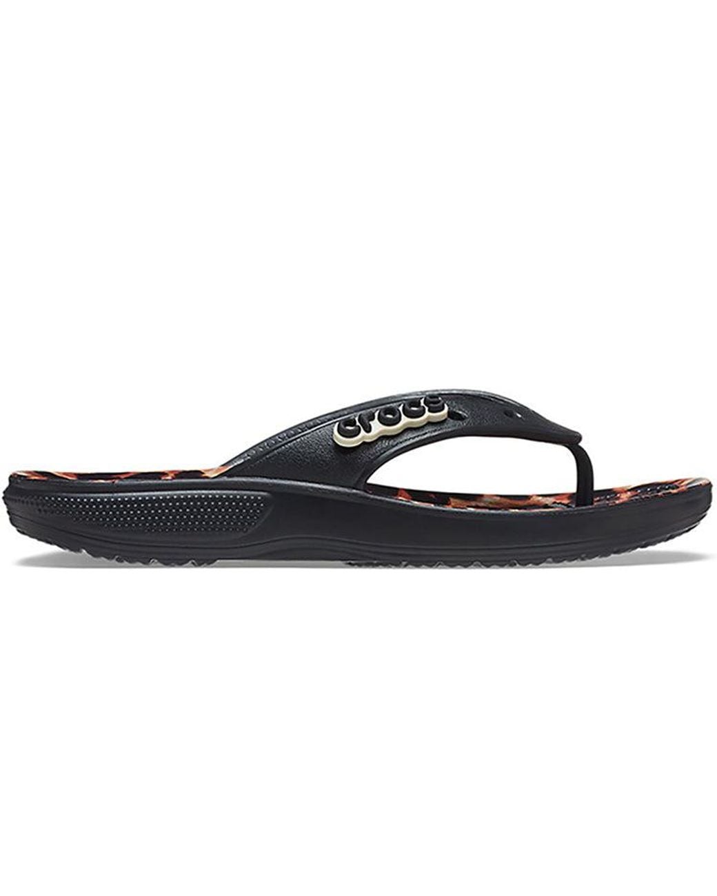 CROCSTM Blue Classic Animal Flip-Flops Leopard Print Leopard'