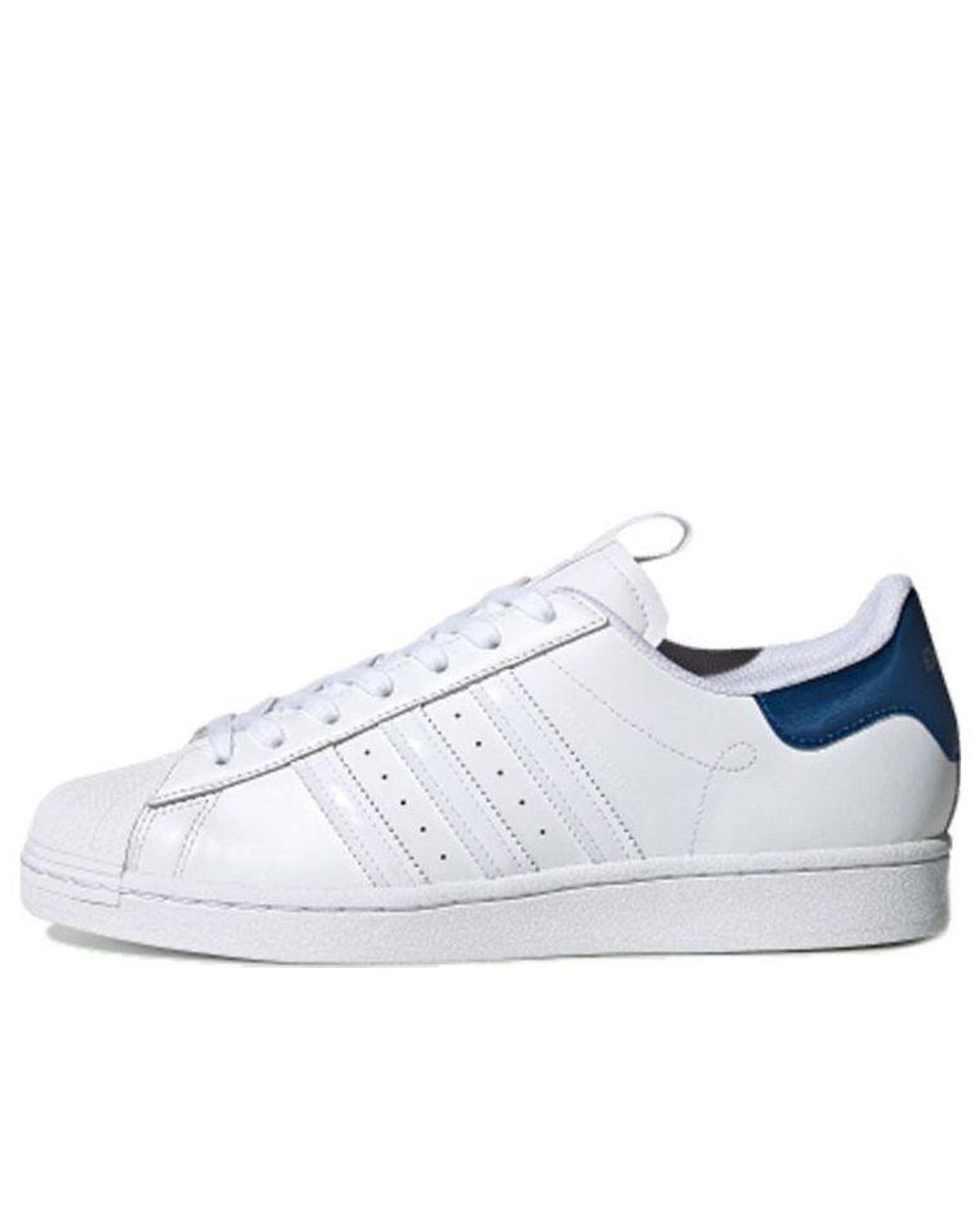 Adidas White Originals Superstar Retro Low Top Skate Shoes for men