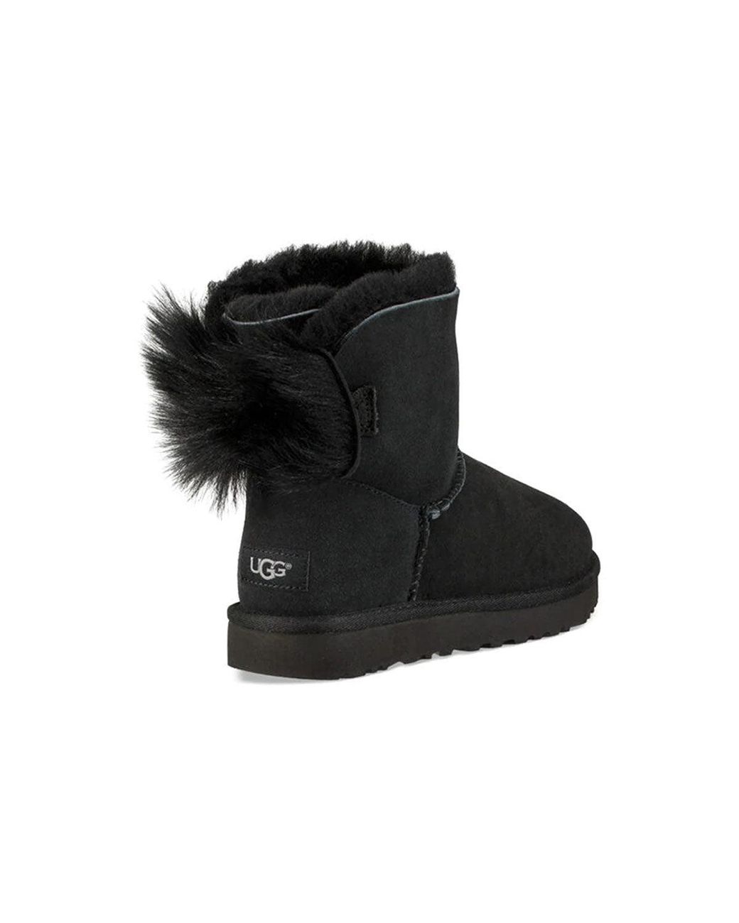 Ugg Black (Wmns) Fluff Bow Mini Fleece Lined