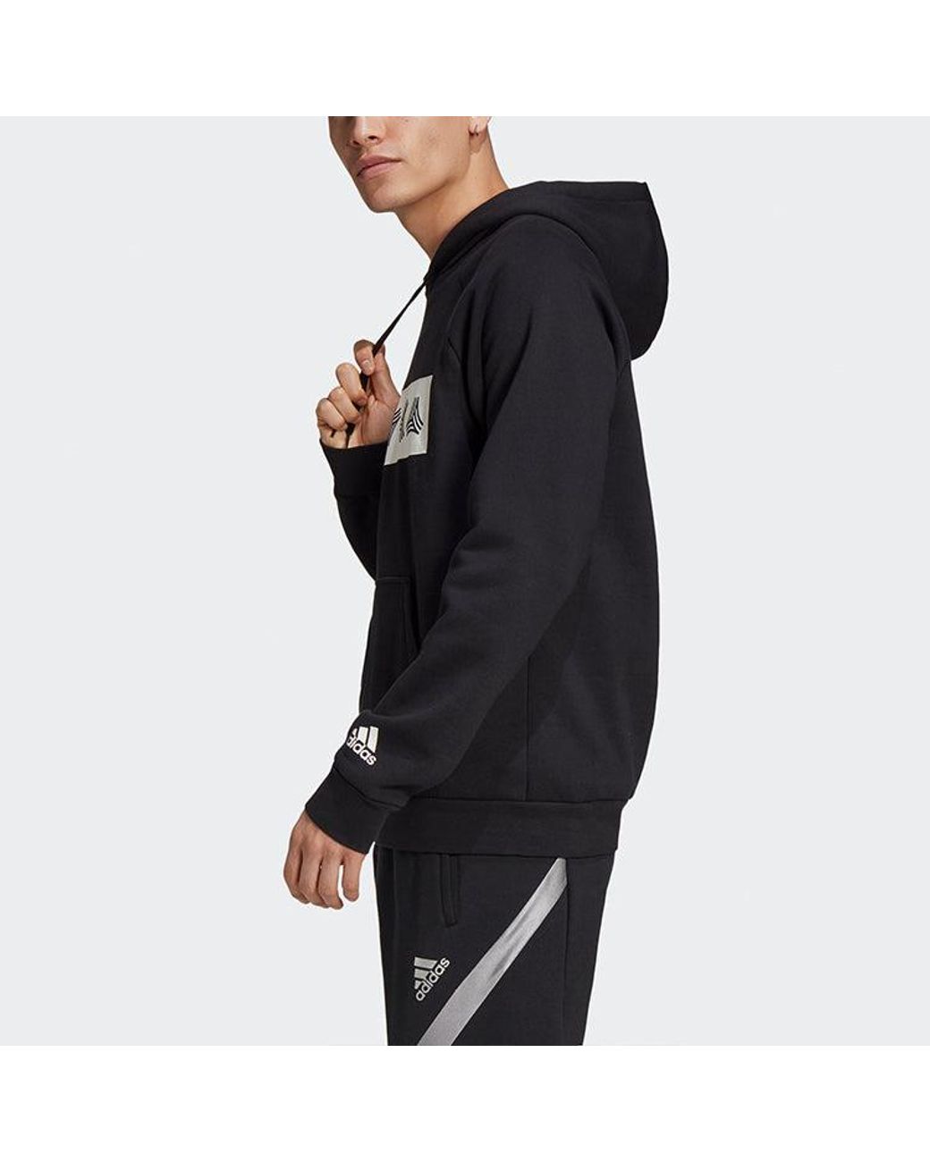 Adidas Blue Tan Sw Hoody Soccer/Football Sports Training Pullover for men