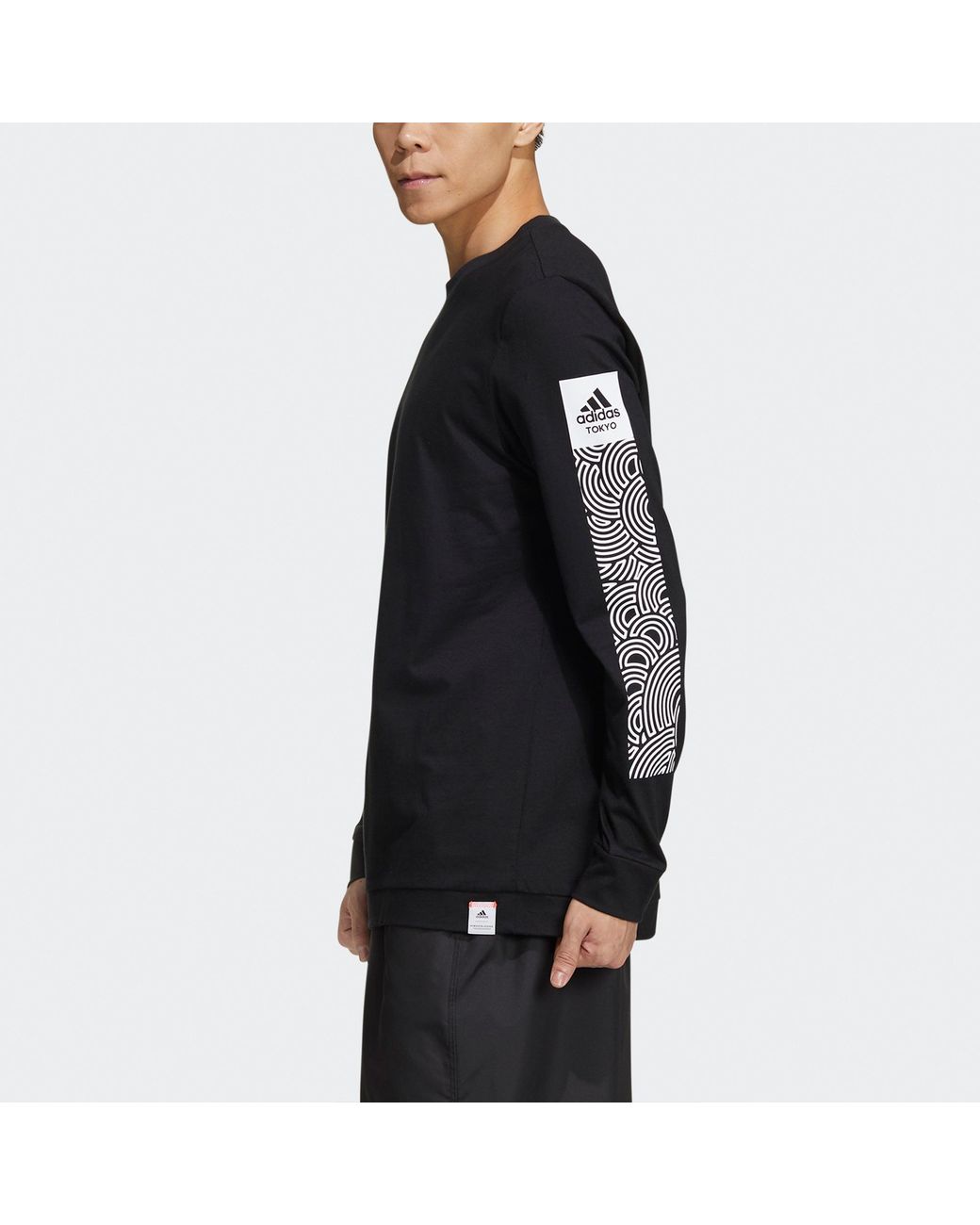 Adidas Blue X Takahashi Riko Crossover Ls Tee M Hiroko Geometry Printing Loose Sports Long Sleeves for men