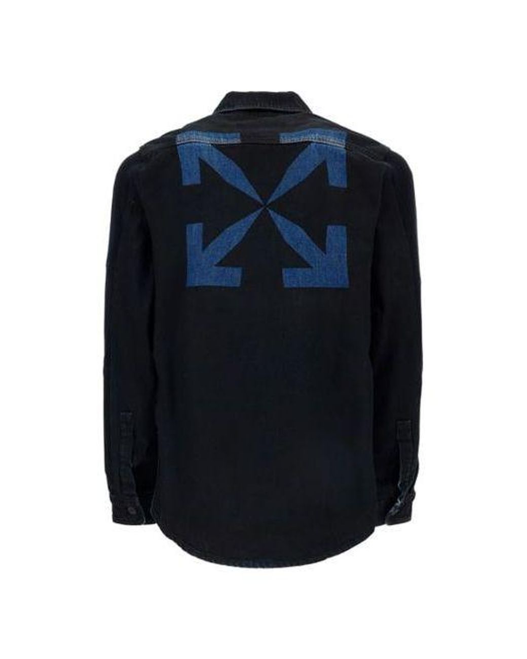Off-White c/o Virgil Abloh Blue Arrows Arrow Pattern Denim Shirt Ordinary Version for men