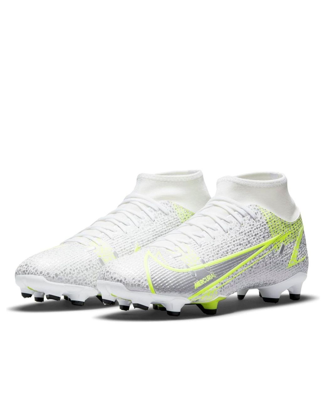 Nike White Mercurial Superfly 8 Academy Mg 'Metallic Volt' for men