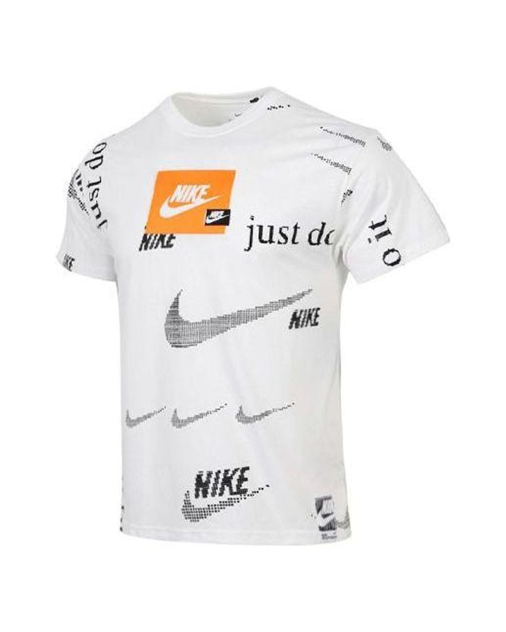 Nike White Sportswear Pattern Short Sleeve 'Just Do It' for men