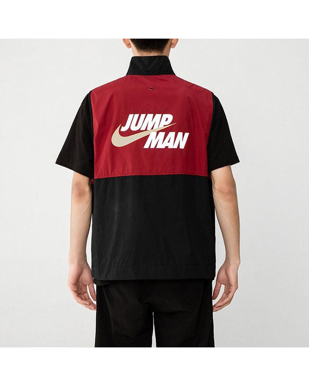 Nike Red Casual Alphabet Printing Zipper Splicing Vest for men