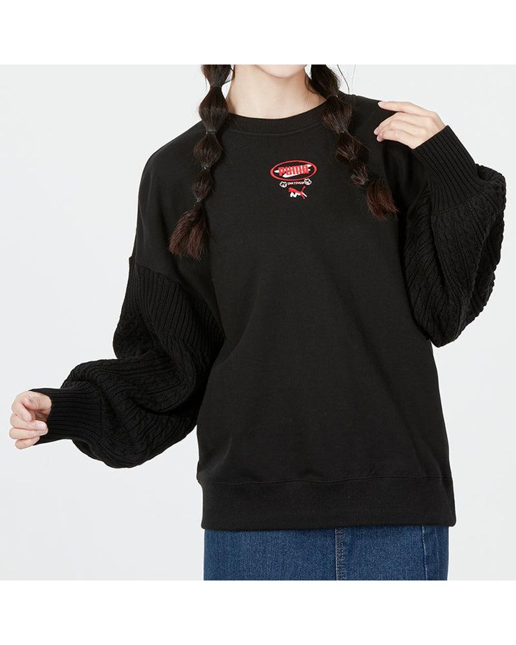 PUMA Black (Wmns) Crew Neck Sweatshirt