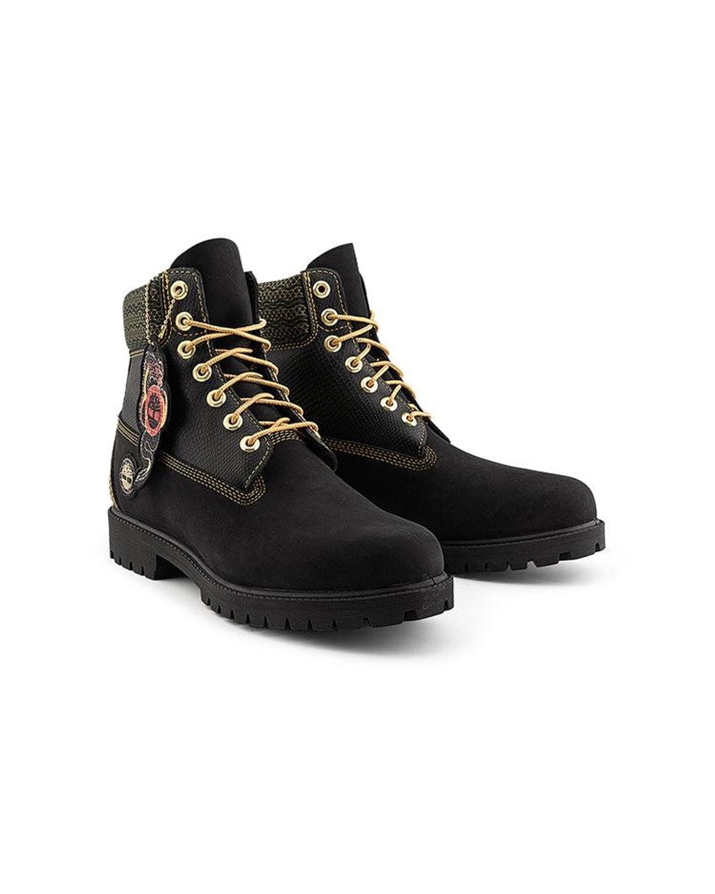 Timberland Black (Wmns) Lunar New Year 6 Inch Lace Up Boots Nubuck'