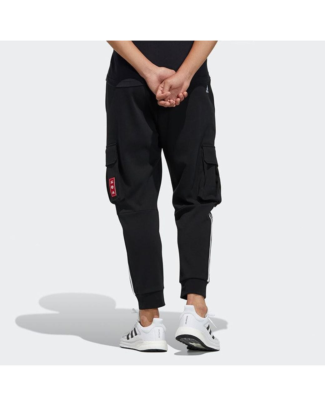 Adidas Black Cny Pnt Dk New Year's Edition Cargo Pocket Bundle Feet Sports Pants for men
