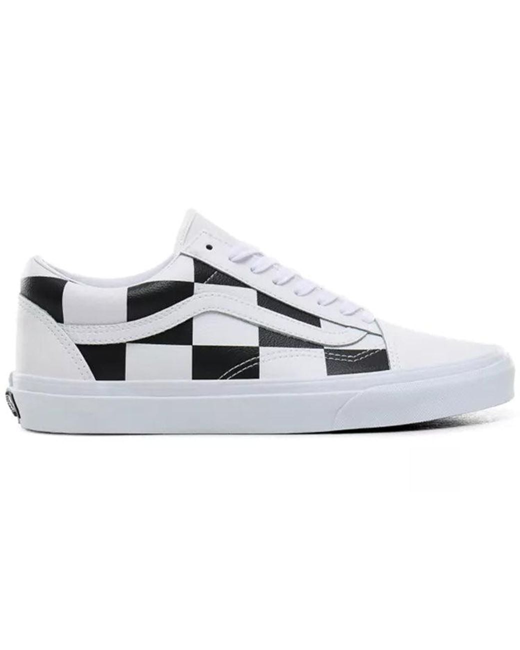 Vans White Old Skool 'Leather Check' for men
