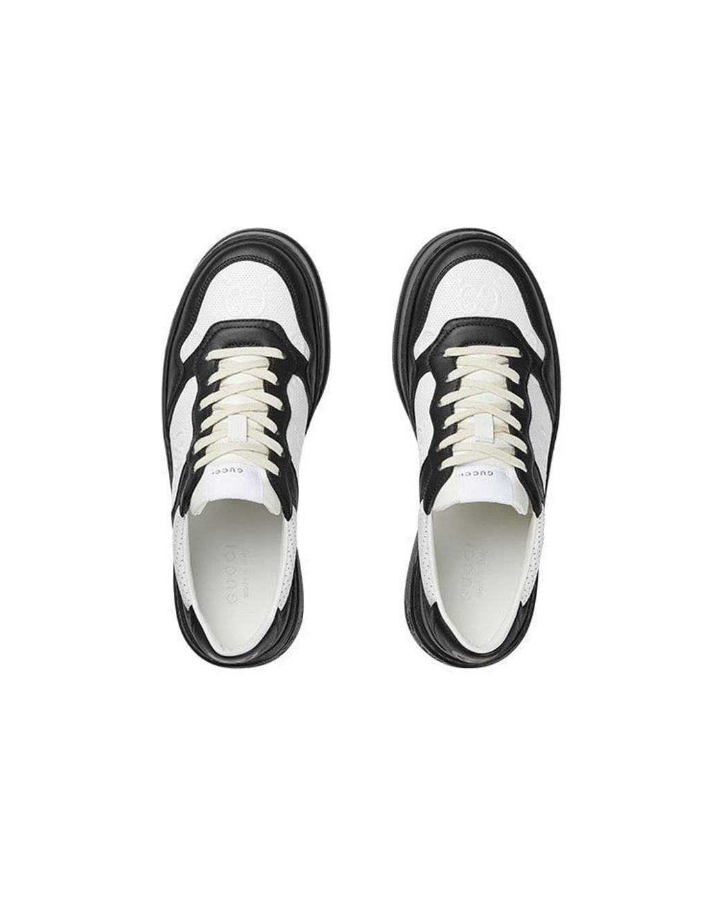 Gucci Black Gg Embossed Lace-Up Sneakers for men