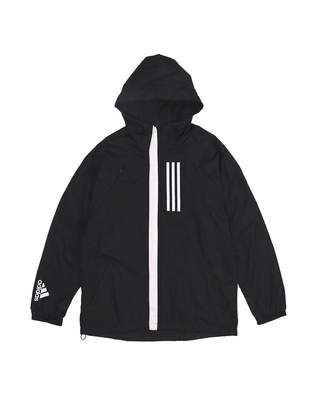 Adidas Black Outdoor Windproof Sports Hooded Jacket for men