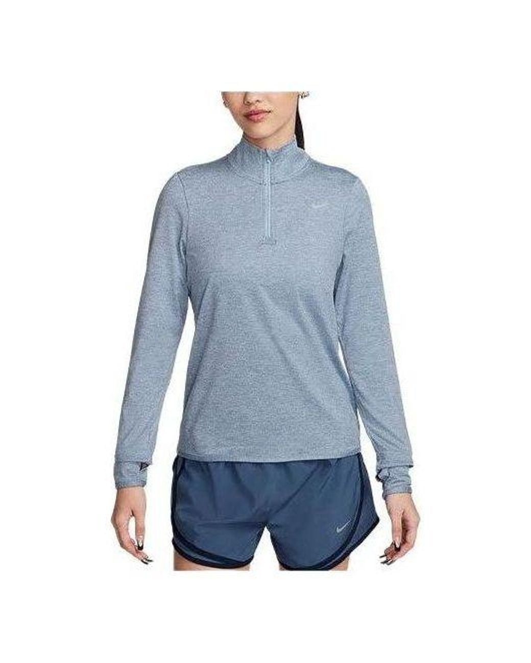 Nike Blue (Wmns) Dri-Fit Swift Element Uv 1/4-Zip Running Top 'Light Armory'