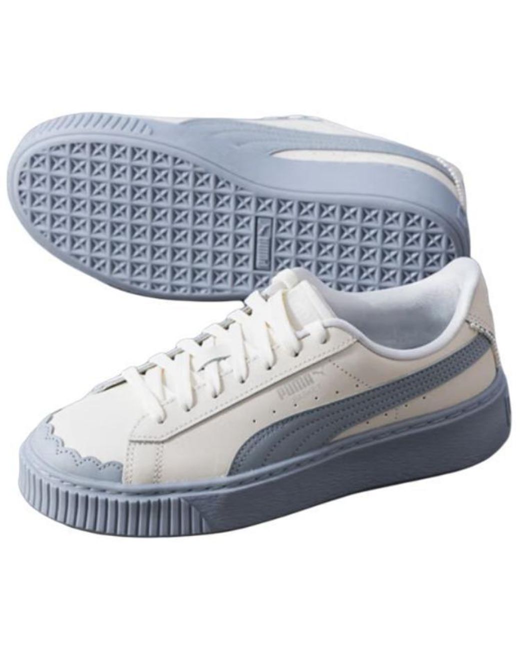 PUMA White (Wmns) Basket Platform Shoes 'Pearl'