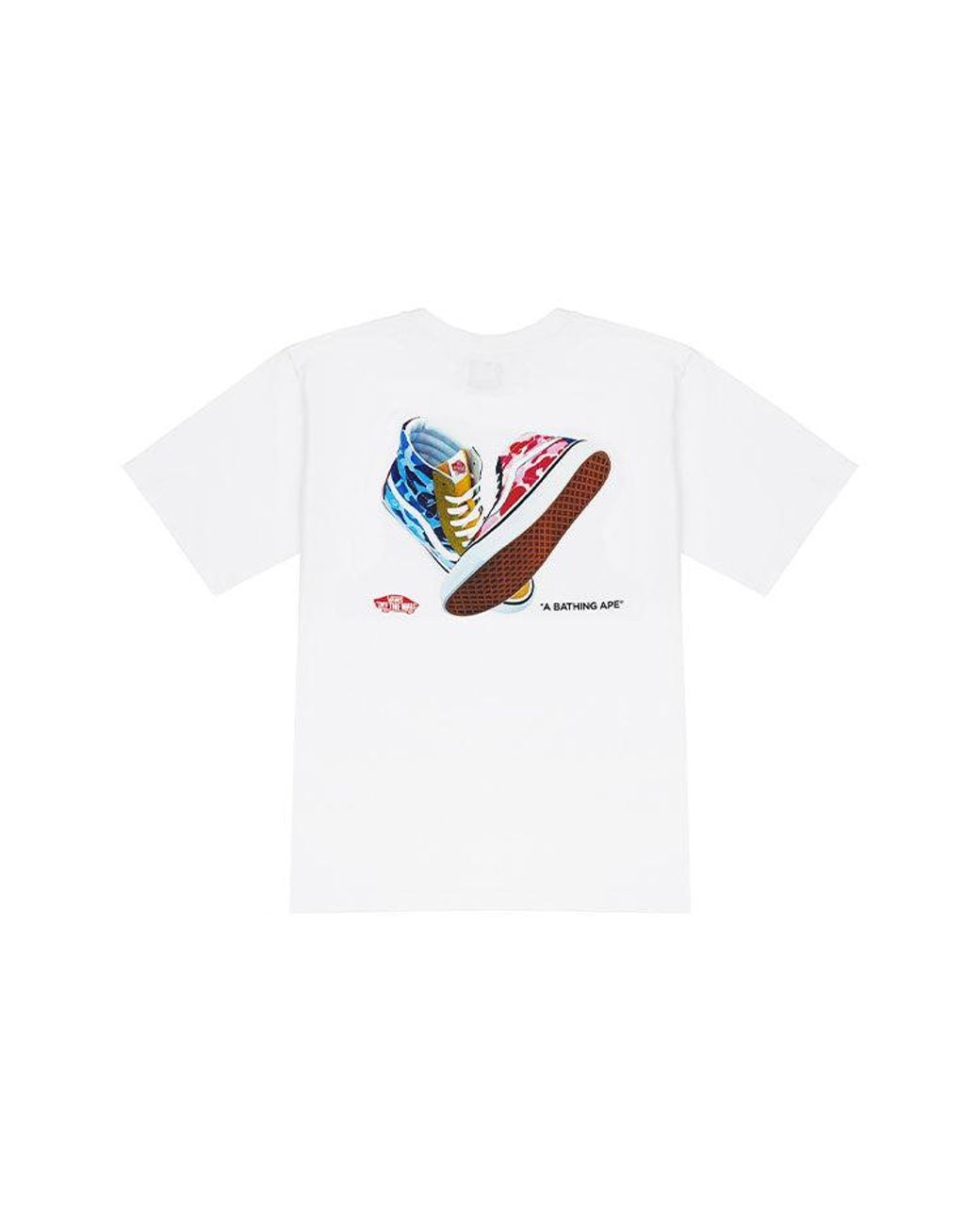 Vans White X Bape Sk8-Hi T-Shirt for men