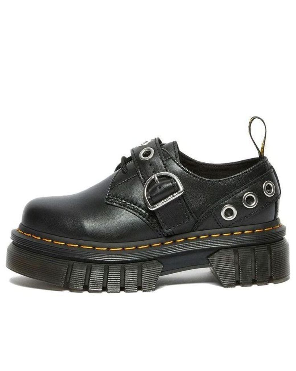 Dr. Martens Black Audrick Hardware Leather Platform for men
