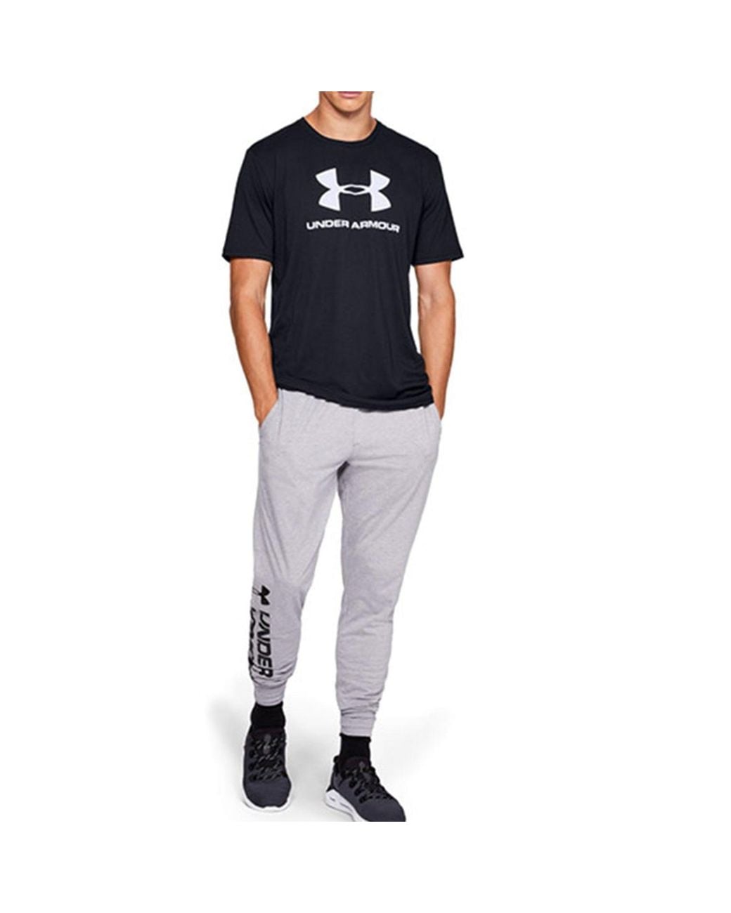 Under Armour Black Ua Sportstyle Logo Short Sleeve for men