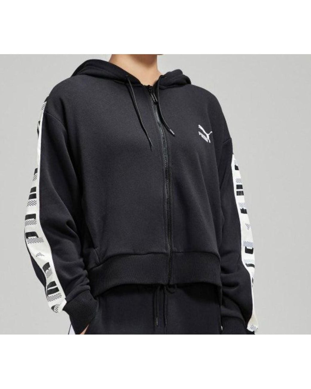 PUMA Black (Wmns) Knit Hooded Zipper Jacket