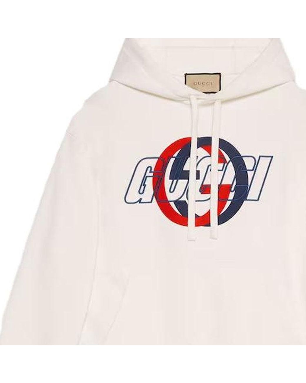 Gucci White Cotton Jersey Hooded Sweatshirt 'Off' for men