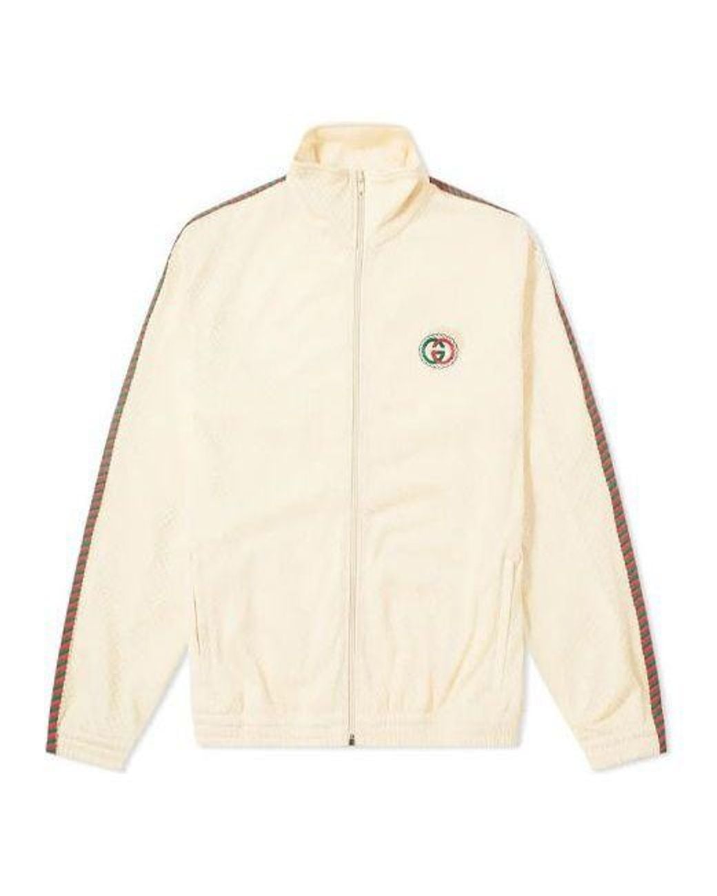 Gucci Natural Chest Logo Zip Jacket White for men