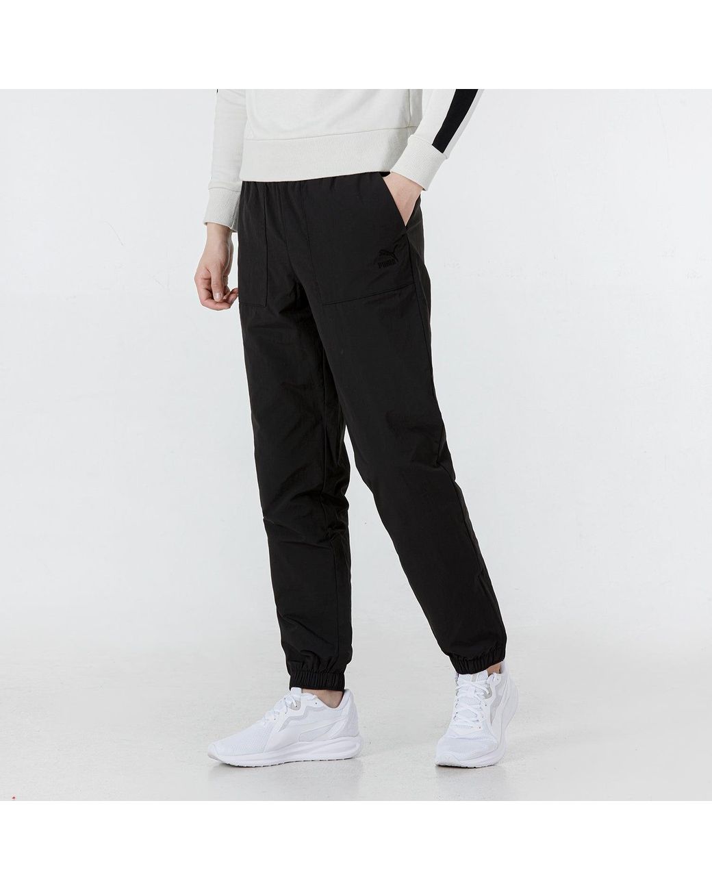 PUMA Black Essentials Logo Pants for men