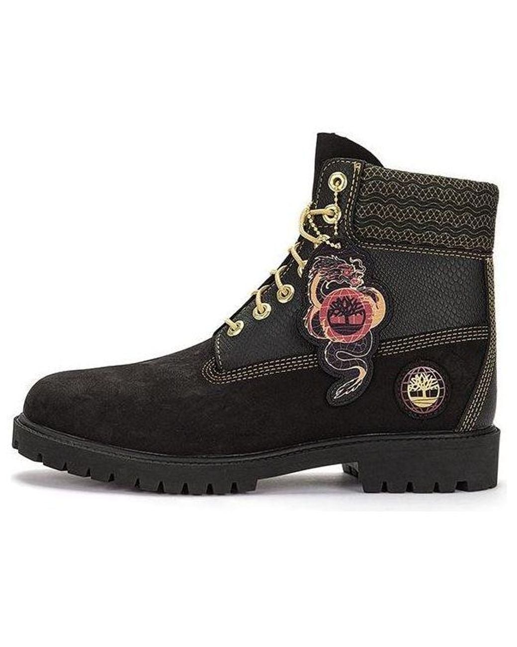Timberland Black (Wmns) Lunar New Year 6 Inch Lace Up Boots Nubuck'