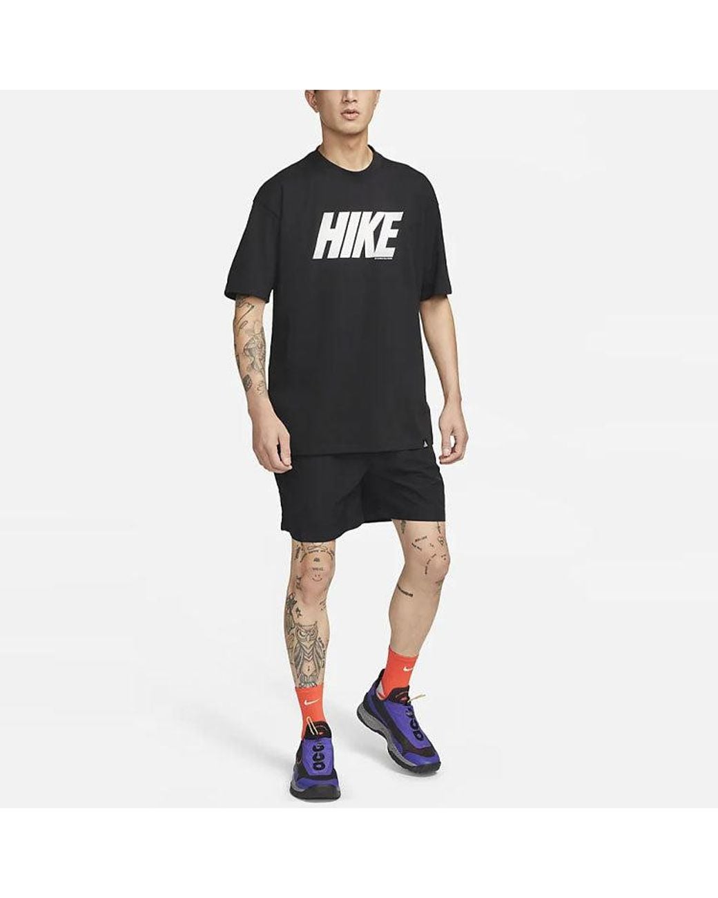 Nike Ss22 Acg Alphabet Pattern Round Neck Pullover Short Sleeve Black for men