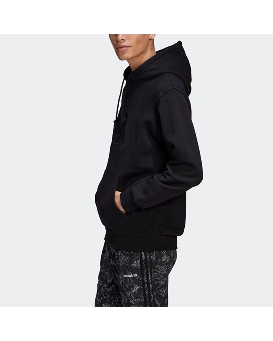 Adidas Blue X Disney Crossover Goofy Hoody Embroidered Pullover for men