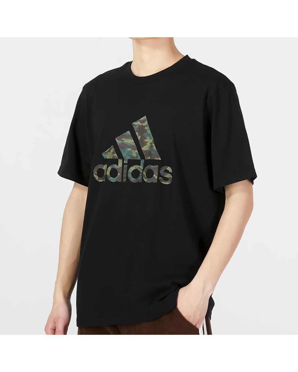 Adidas Black Camo Short Sleeve T-Shirt for men