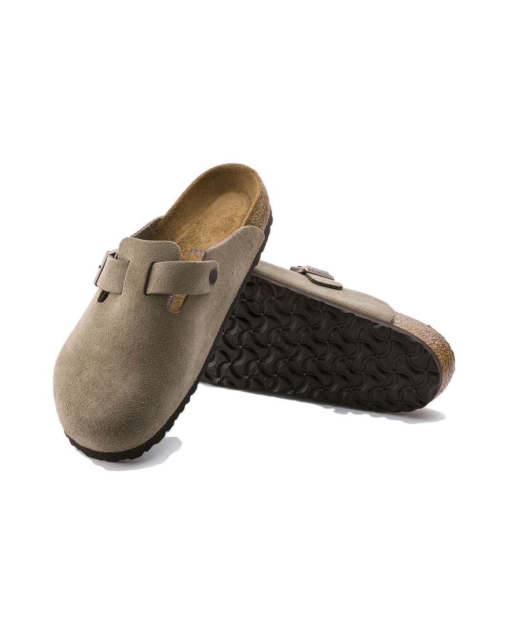 Birkenstock Brown Boston Soft Footbed Suede Narrow 'Taupe' for men