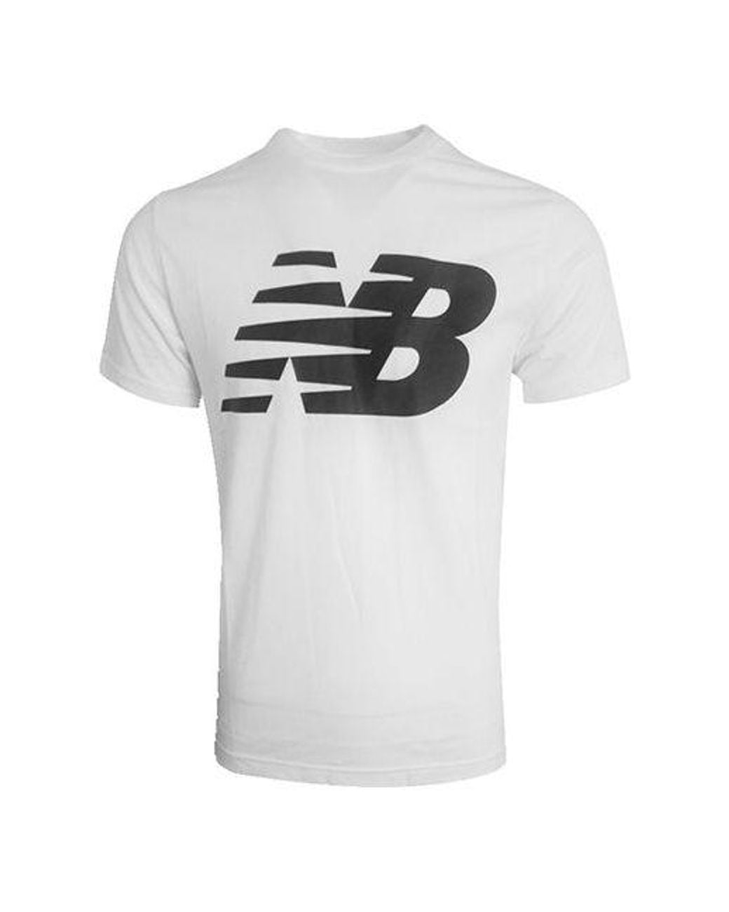 New Balance White Knit Breathable Athleisure Casual Sports Logo Printing Short Sleeve for men