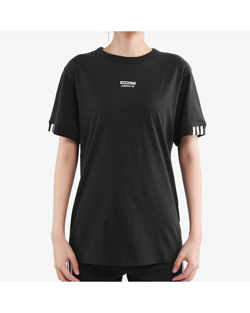 Adidas Black (Wmns) Classic Box Logo Pattern Short Sleeve
