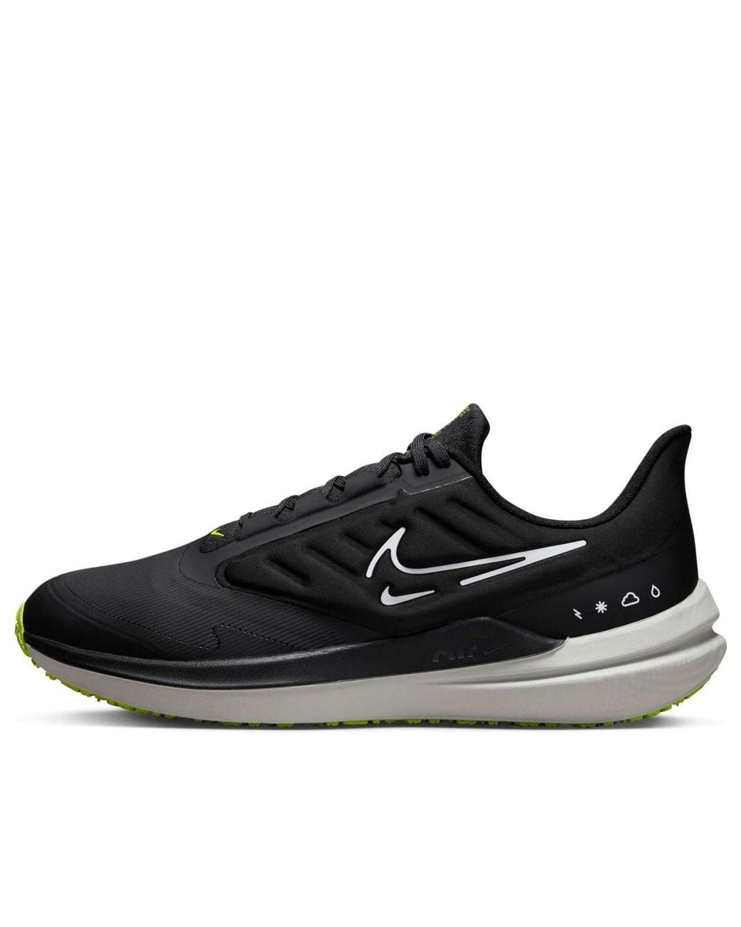 Nike Black Winflo 9 Shield Weatherised Road Running Shoes for men