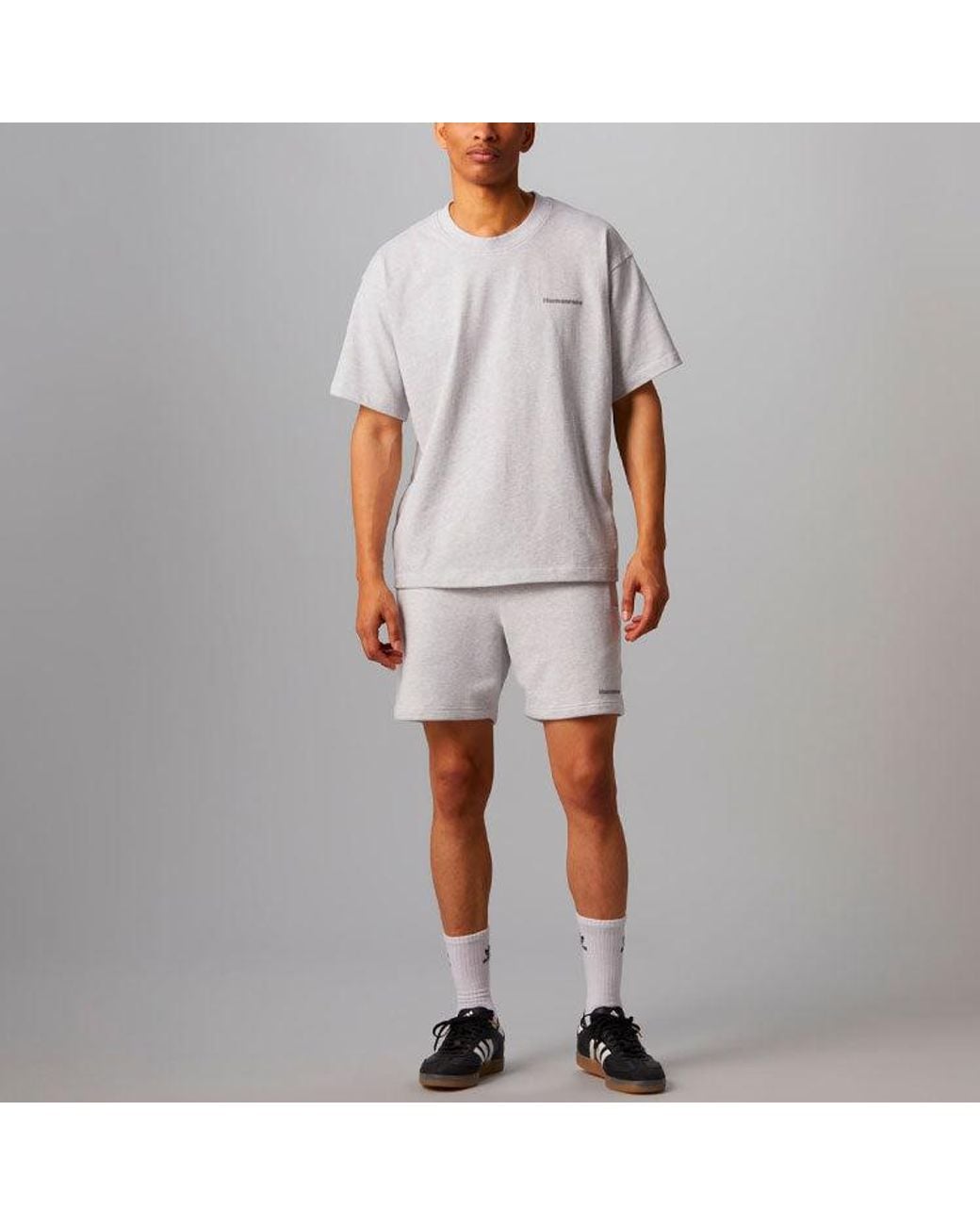 Adidas Gray X Pharrell Humanrace Small Logo Shorts 'Light' for men