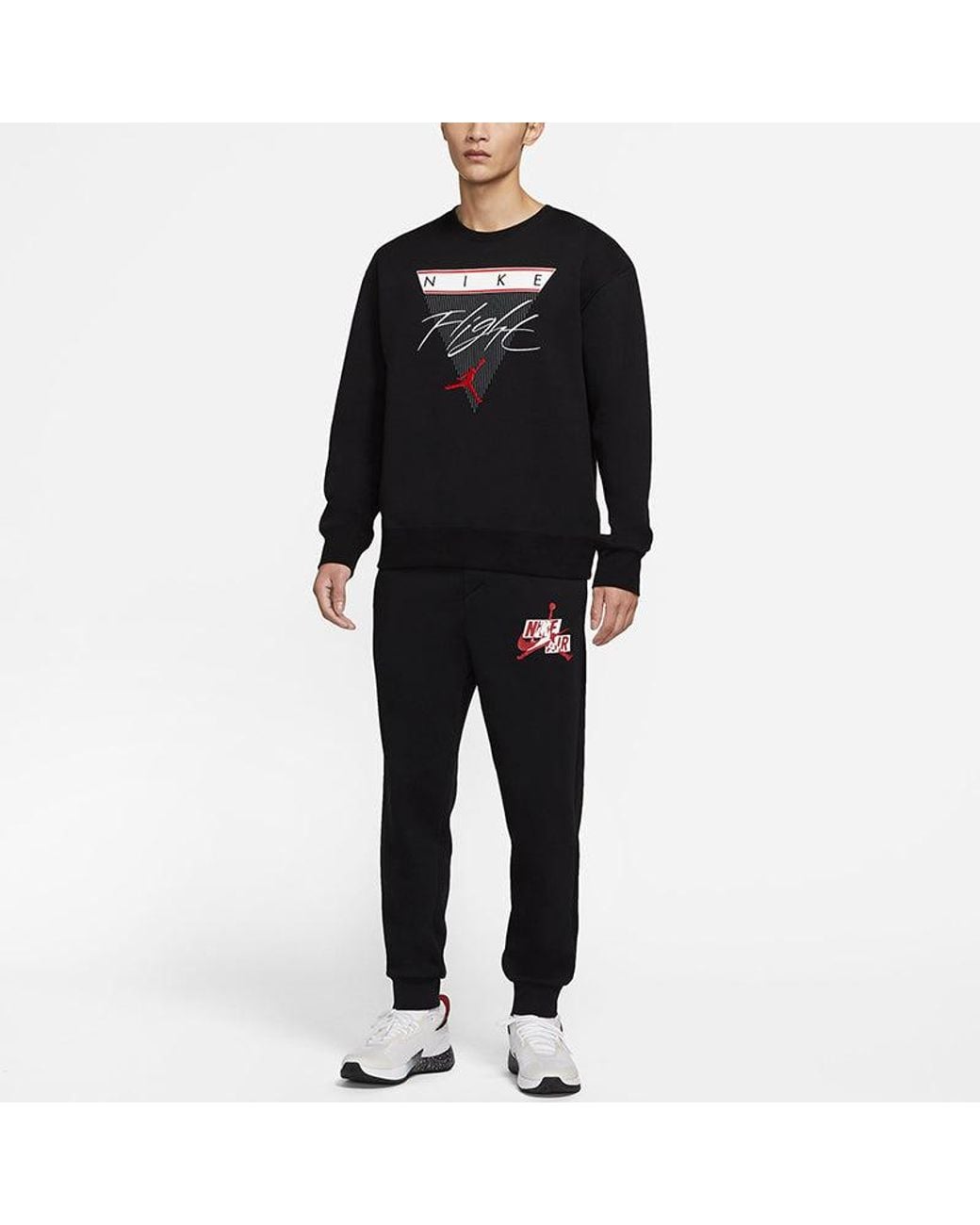 Nike Black Flight Print Crew-Neck Sports for men