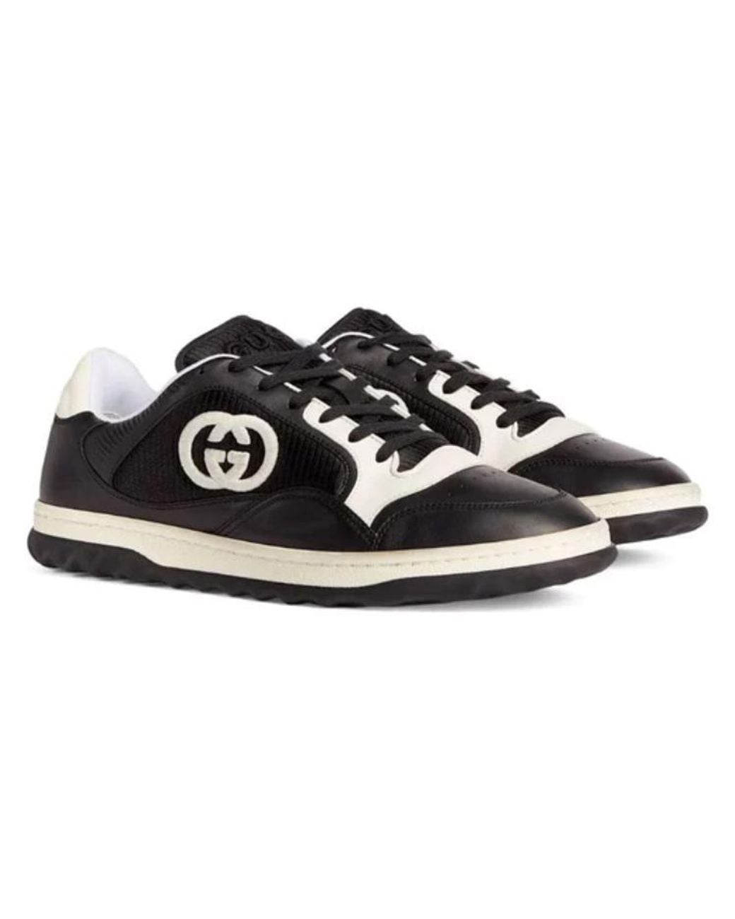 Gucci Black Double G Logo Low-Top Sneakers for men