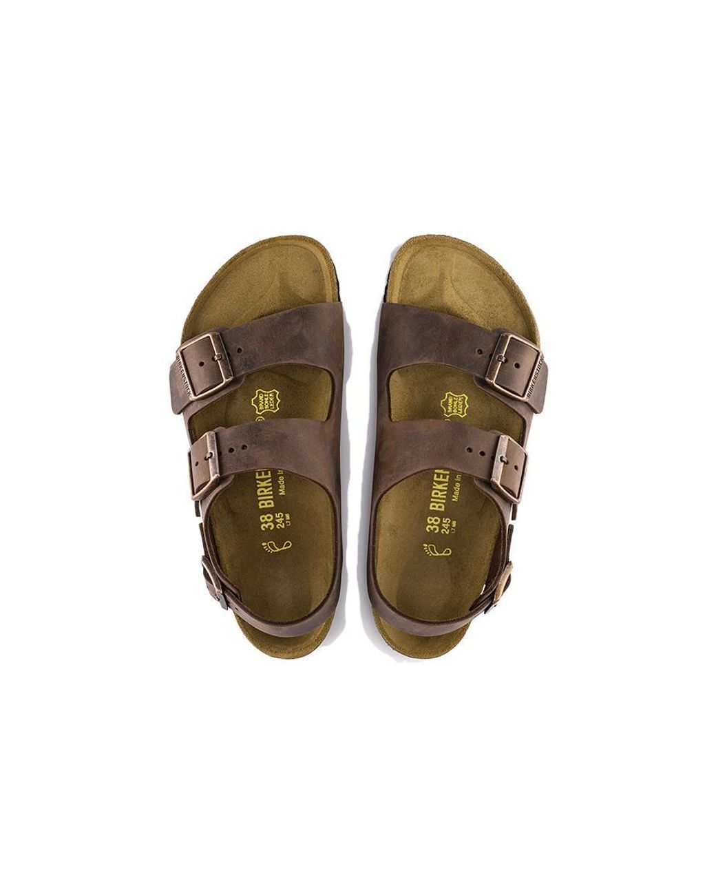 Birkenstock Brown Milano Oiled Leather Narrow Fit 'Habana' 0034873 for men