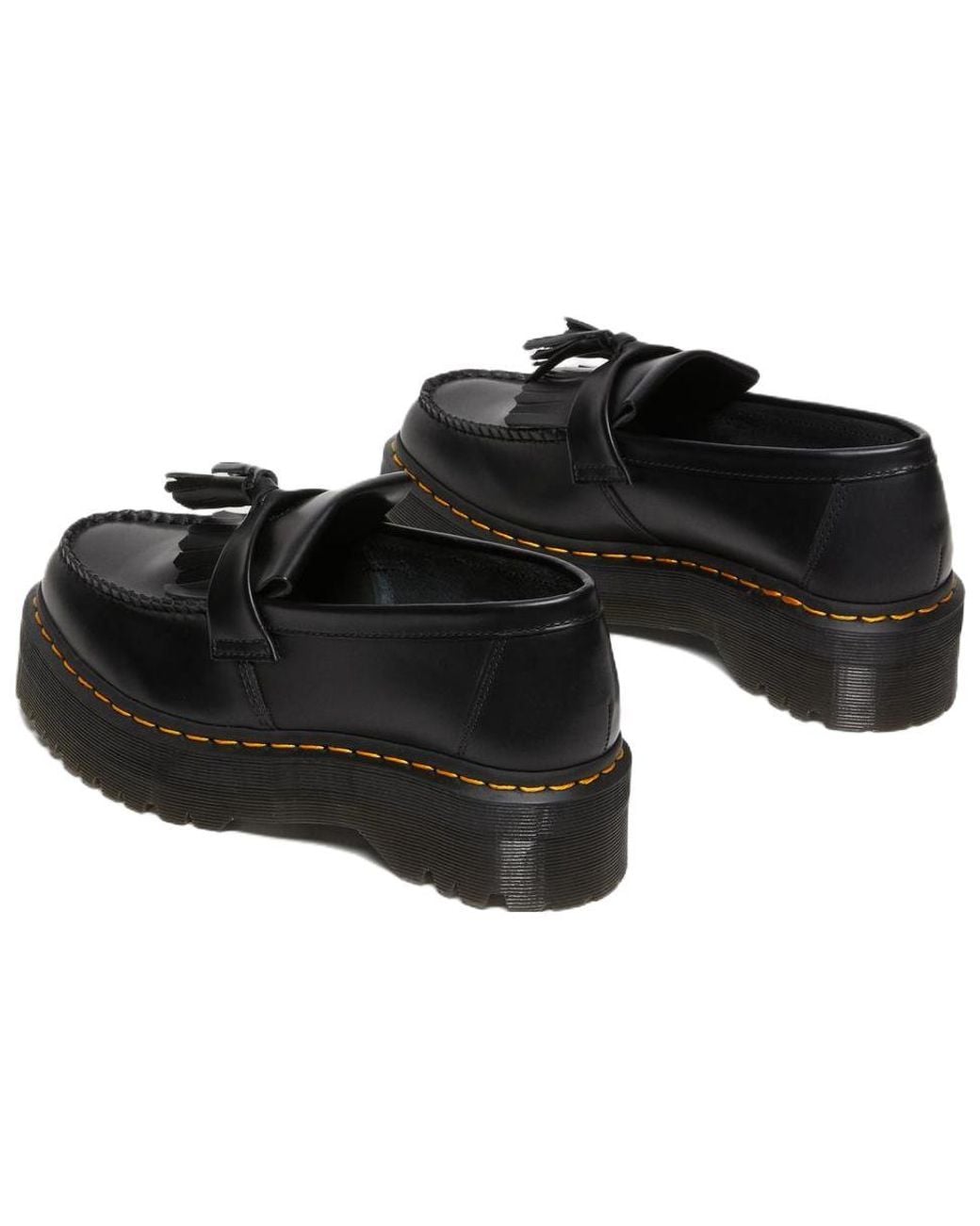 Dr. Martens Black Adrian Leather Platform Tassel Loafers Smooth' for men