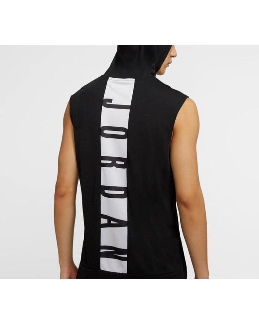 Nike Black Air Dri-Fit Back Alphabet Printing Hooded Vest for men
