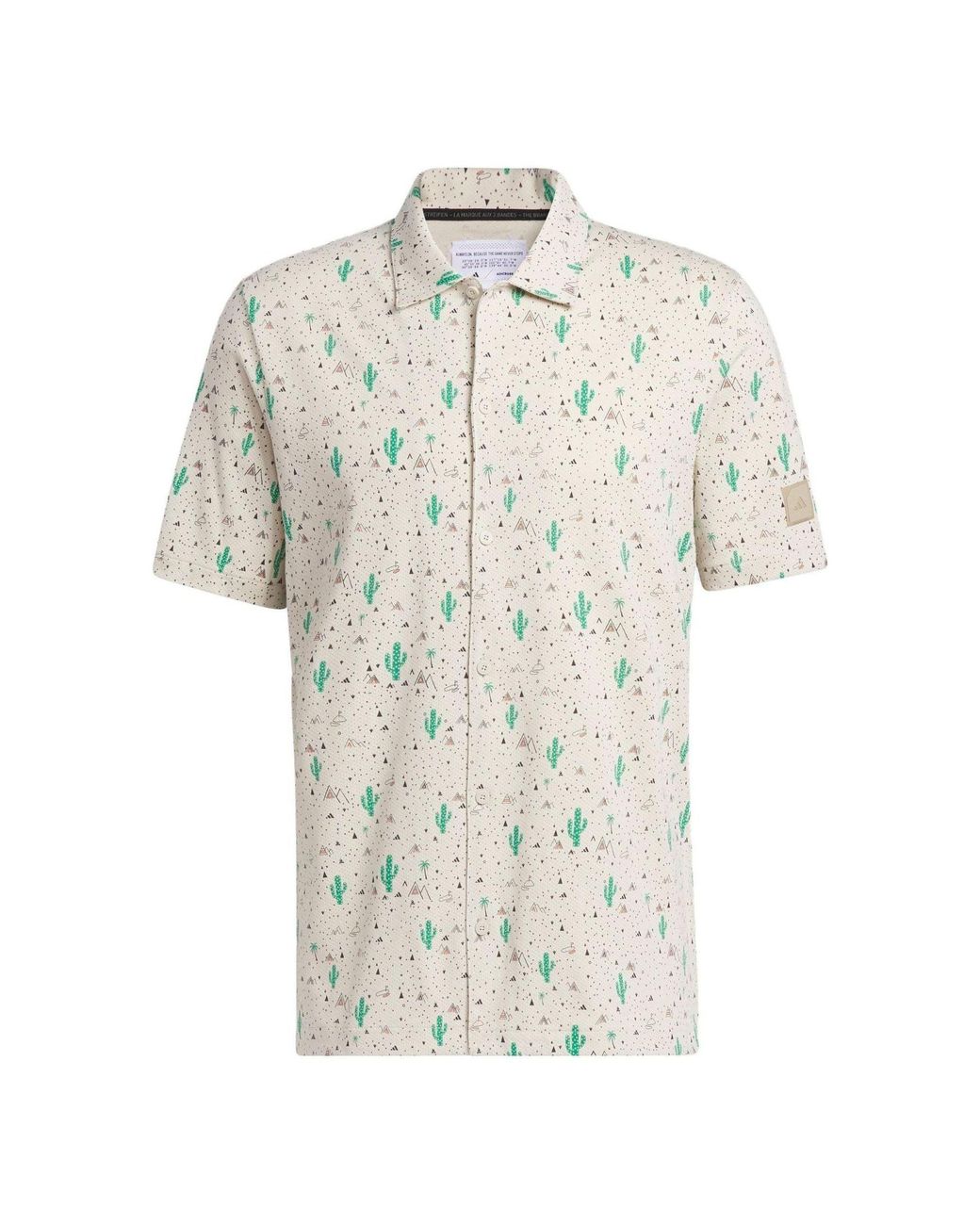 Adidas White Adicross Desert Button Golf Shirt for men