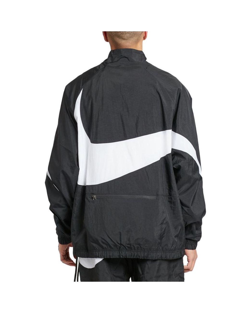 Nike Swoosh Half Zip Woven Jacket in Black for Men | Lyst UK