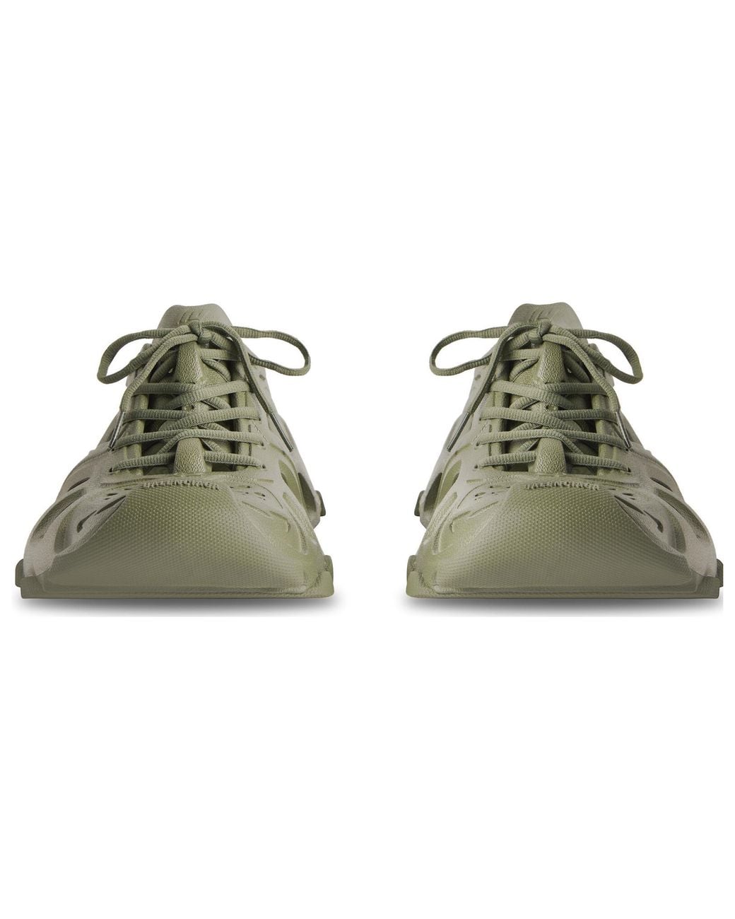 Balenciaga Green Hd Lace Up Cut Out Sneakers for men