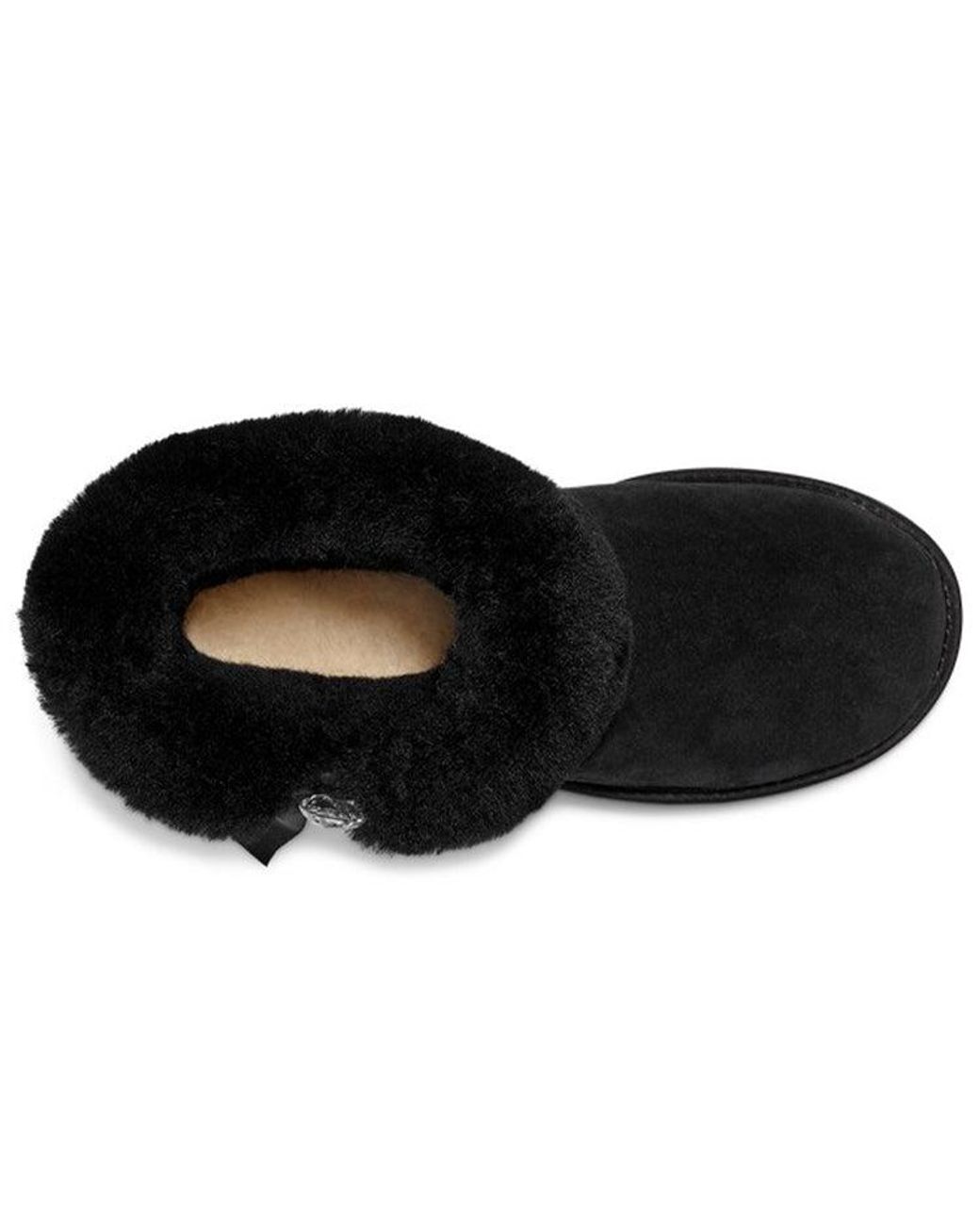 Ugg Black (Wmns) Cinched Fur Mini Snow Boots