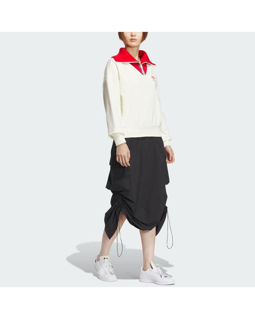 Adidas White (Wmns) Originals X Feifei Ruan Crewneck Zip Up Sweatshirt Asia Sizing