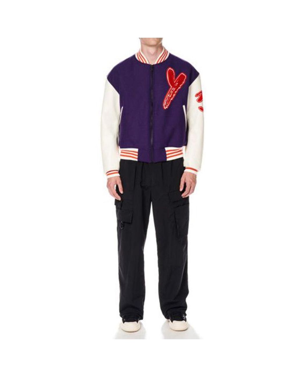 Adidas Purple Y-3 Letterman Jacket