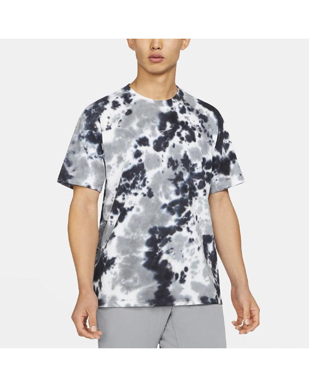 Nike Blue Sportswear Sports Loose Tie Dye Printing Round Neck Short Sleeve for men