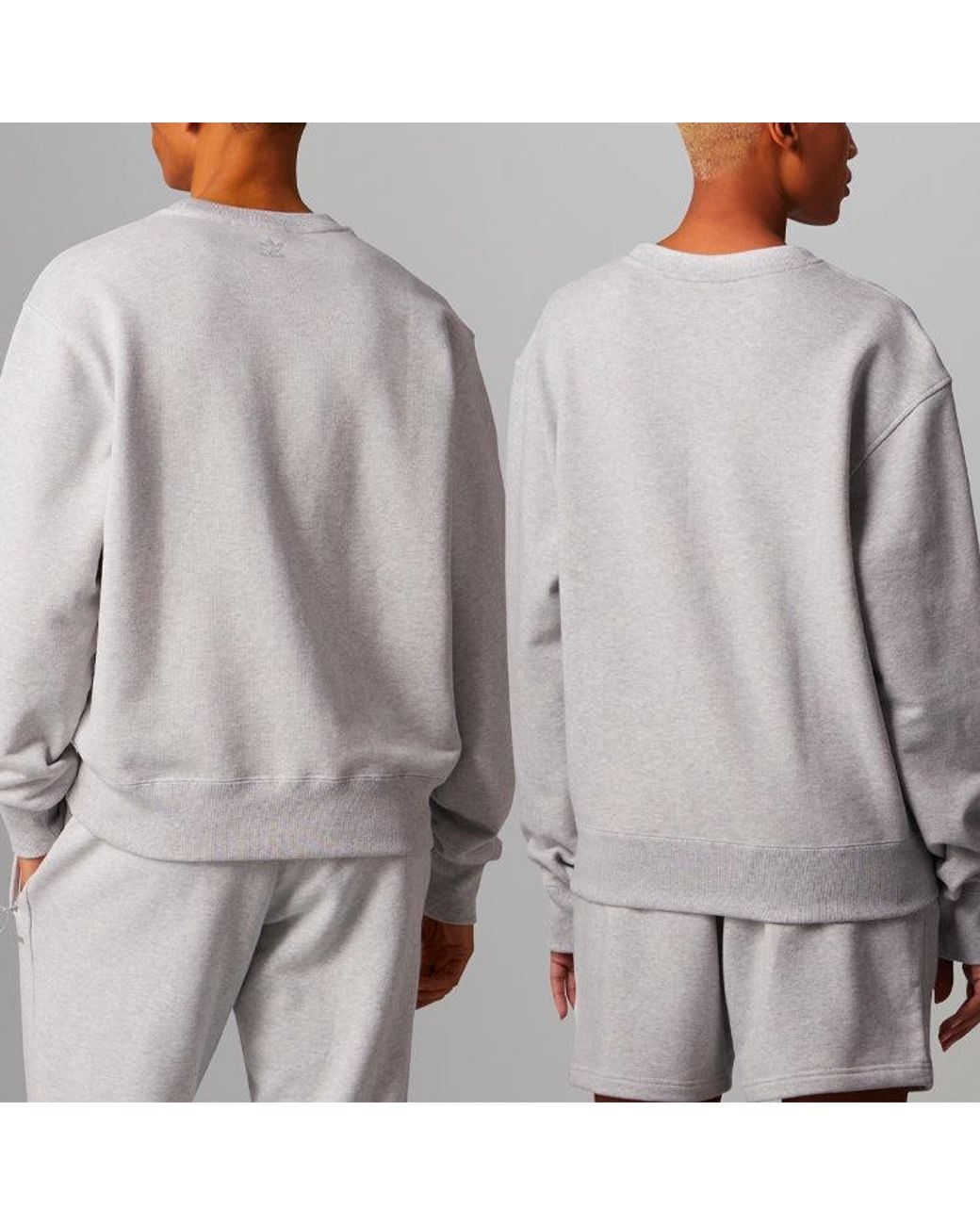 Adidas Originals X Pharrell Williams Crossover Casual Breathable Solid Color Round Neck Pullover Long Sleeves Gray for men