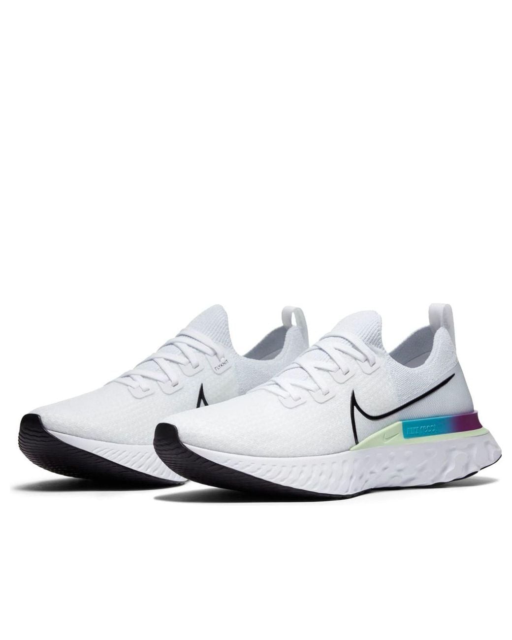 Nike White React Infinity Run Flyknit Vapor' for men