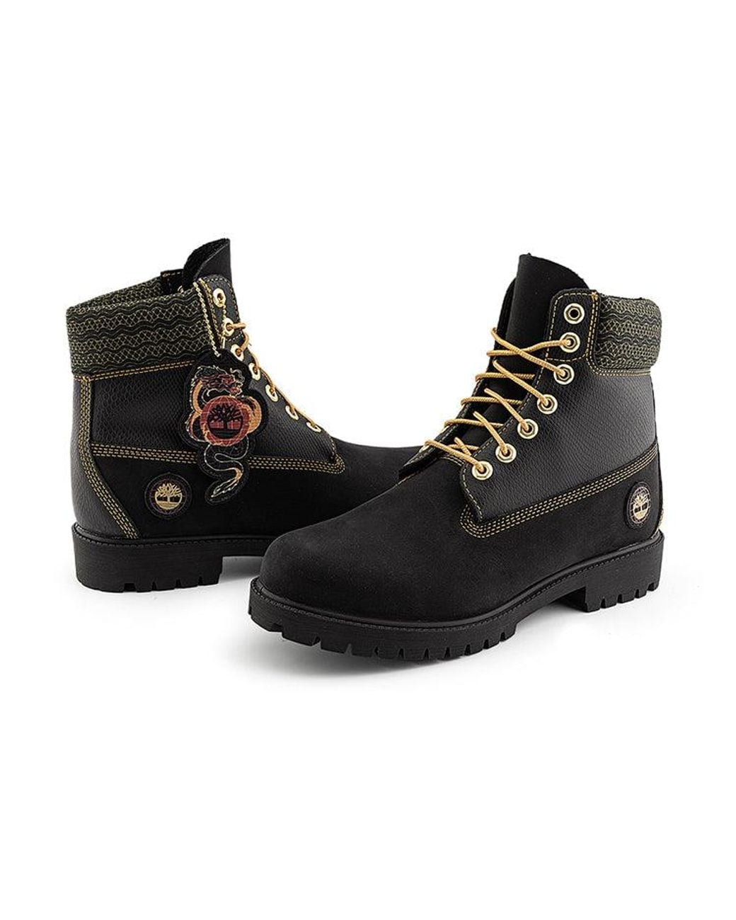 Timberland Black (Wmns) Lunar New Year 6 Inch Lace Up Boots Nubuck'