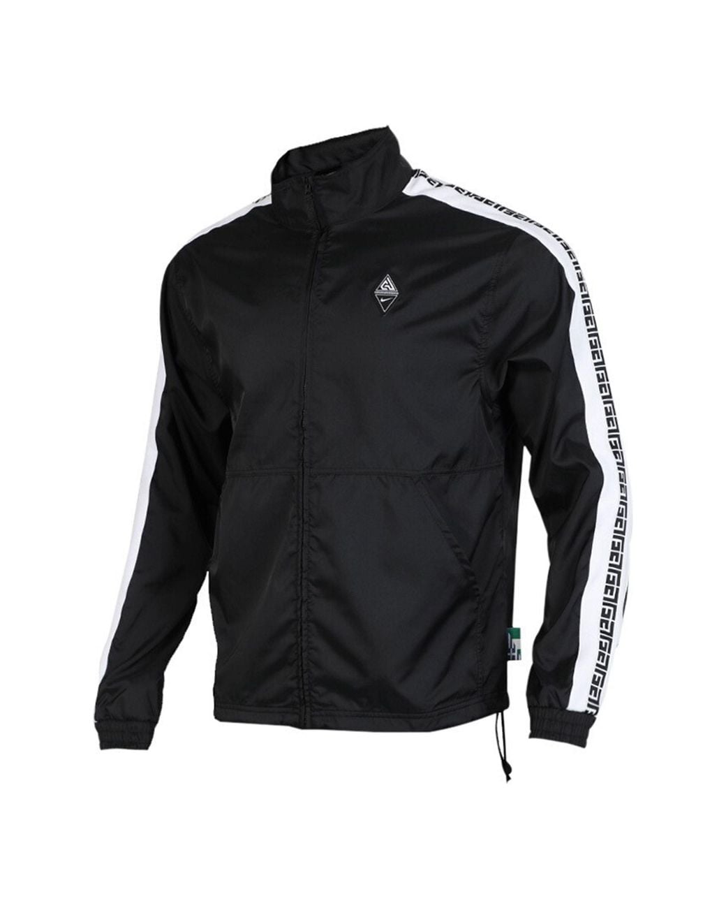 Nike Black Zipper Casual Sports Stand Collar Jacket for men