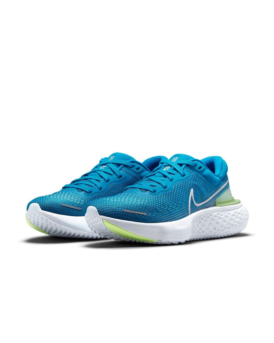 Nike Blue Zoomx Invincible Run Flyknit Orbit Lime Glow' for men